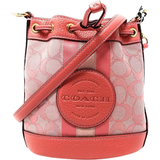 Coach Mini Dempsey Bucket Bag In Signature Jacquard With Stripe - Taffy