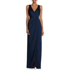After Six Sleeveless Wrap Gown - Midnight Navy