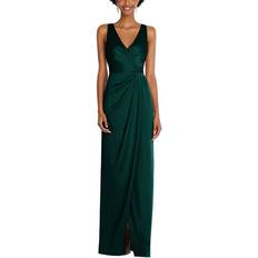 After Six Sleeveless Wrap Gown - Evergreen