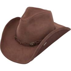 Leather - Men Headgear Stetson Roxbury Shapeable Cowboy Western Hat - Mocha