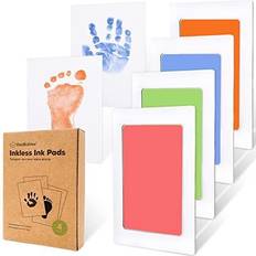 Hand & Footprints 4pk Inkless Hand and Footprint Kit, Ink Pad for Baby Hand and Footprints, Mess Free Baby Imprint Kit Candy Candy
