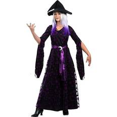 Fun Womens Plus Size Purple Moon Witch Fancy Dress Costume