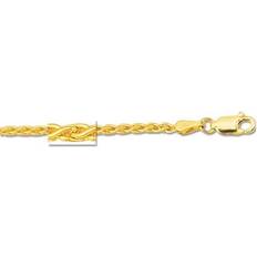 Solid Foxtail Chain Necklace 4mm Yellow Ion-Plated Stainless Steel 22