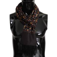 Dolce & Gabbana Brown Musicians Print Mens Scarf brown