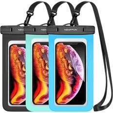Multicolored Waterproof Cases Waterproof Cell Phone Pouch 3-Pack