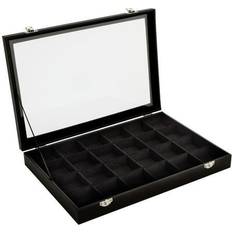 Juvale Black jewelry display tray with velvet lining for rings, stones, x x in