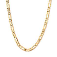 Gold - Men Jewelry Welry Figaro Chain Necklace 7mm - Gold