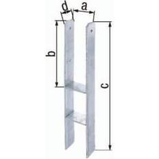 Zaunpfosten H-Pfostenträger ETA-10/0210 121x300x600x60mm STA roh TZN