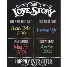 Figurines JennyGems Our Love Story Personalized Wedding Sign Chalkboard