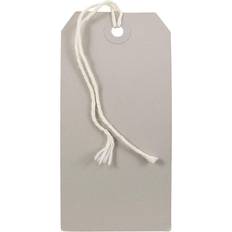 Jam Paper Gift Tags with String Medium 4 3/4 x 2 3/8 Gray Bulk 100/Pack