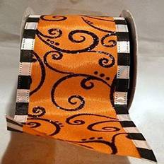 Reliant ribbon 90564w-517-40f halloween swirl mix wired edge ribbon orange