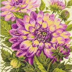 Riolis diamond mosaic embroidery kit 15.75"x15.75"-dahlias