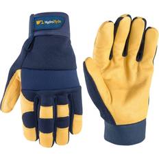 Wells Lamont HydraHyde Leather Hybrid Work Gloves Blue/Yellow
