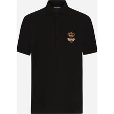 Dolce & Gabbana Polyester T-shirts & Tank Tops Dolce & Gabbana Black Embroidered Polo IT