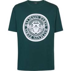 Balmain Green Flocked T-Shirt