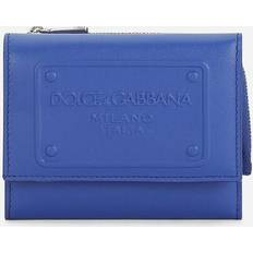 Dolce & Gabbana Calfskin wallet with raised logo blue