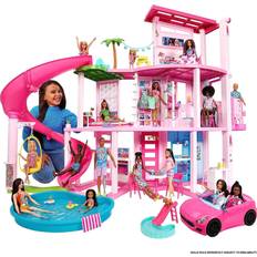 Plastic Toys Barbie Dreamhouse Pool Party Doll House with 3 Story Slide HMX10