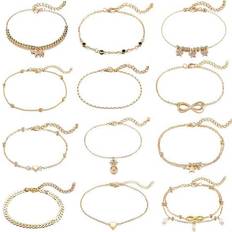 Gold Jewelry Sets Starain Charm Anklet Set - Gold