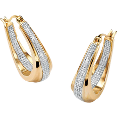 PalmBeach Hoop Earrings- Gold/Diamonds