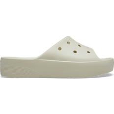 Crocs Beige - Women Slides Crocs Classic Platform - Bone