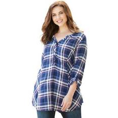 Tops Catherines women's plus perfect plaid swing shirt