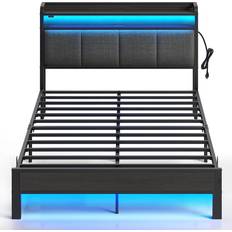 140cm Bed Frames Rolanstar Charging Station and LED Lights