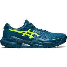 Asics Men Racket Sport Shoes Asics GEL-Challenger Men's Tennis Shoes Restful Teal/Safety Yellow