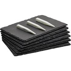 Juvale Set of 6 Mini Slate Charcuterie Chalk Cheese Board