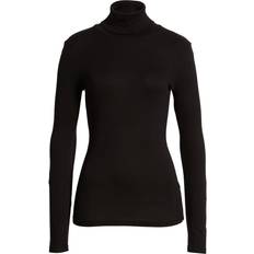 MSBASIC Black Turtle Necks for Womens Long Sleeve Crop Tops for