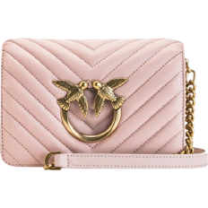 Pinko Love Click Mini Leather Shoulder Bag - Dusty Pink/Antique Gold