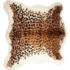 Luxe Faux Fur Cowhide Multicolor, Brown 51x60"