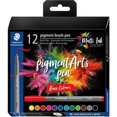 Penseltusjer Staedtler Brush Pen Pigment Basic 12 Stk/Ass Fjernlager, 5-6 dages levering