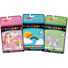 Creativity Books Melissa & Doug On the Go Scratch Art Activity Books Set Fairy Tales, Favorite Things, Safari Animals