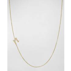 14K Gold Mini Diamond Initial Bead Necklace - Zoe Lev Jewelry