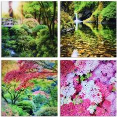 Empire Art Direct Maples, Waterfalls & Yarrows Frameless Floating Reverse Glass Nature Scapes Wall Decor