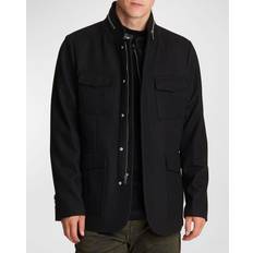 Black - Men Coats Men's 4-Pocket Wool Blazer w/ Bib BLACK