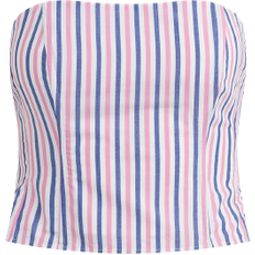 Cotton - Women Corsets Favorite Daughter Women's The Lanai Top - Blue/Pink Pinstripe