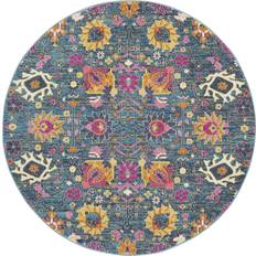 Round dining room rug Nourison Passion Blue 48"