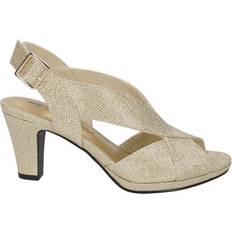 Women Heeled Sandals Easy Street Christy - Gold/Glitter