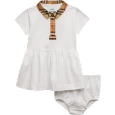 Elastane Dresses Burberry Baby Cotton Dress & Bloomers Set - White
