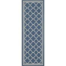 Safavieh Courtyard Blue, Beige 27x120"