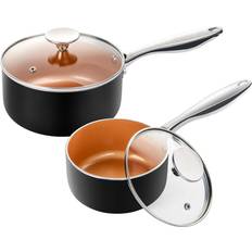 MICHELANGELO Copper Cookware Set 5 Piece, Ultra Nonstick Pots and