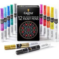 Pintar Art Acrylic Pastel Paint Pens - 0.7 mm Ultra Fine Tips, 16 Vibrant, Glossy