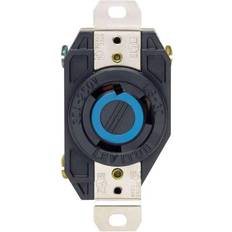 Leviton 30A 250V Black Grounded Single Locking Outlet Receptacle