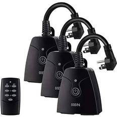 2 prong outlet HBN Outdoor indoor wireless remote control dual 3-prong outlet weatherproof heavy