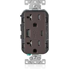 Type b charger Leviton T5833-B 20-Amp Type-C USB Charger/Tamper Resistant Receptacle, Brown