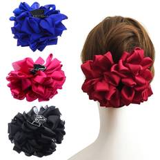 Pcs Large Silk Flower Bow Hair Claw Jaw Clips