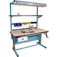 Work Benches Proline Global Industrial Bench-In-A-Box Ergonomic Workbench, Plastic Laminate Top, 72"Wx30"D, Blue