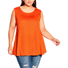 Avenue Women Tops Avenue Fit N Flare Tank - Orange