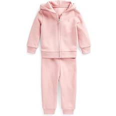 Polo Ralph Lauren Baby Girls Fleece Full-Zip Hoodie and Pants Set - Tickled Pink